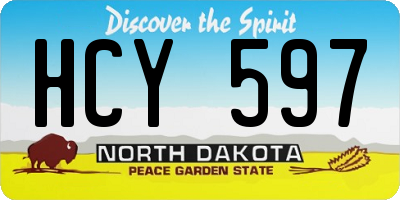 ND license plate HCY597