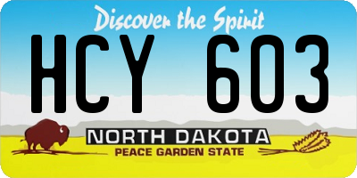 ND license plate HCY603