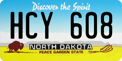 ND license plate HCY608