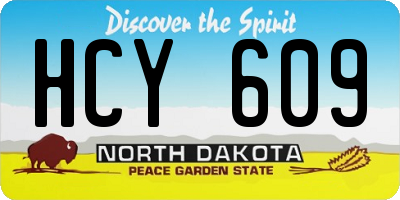 ND license plate HCY609