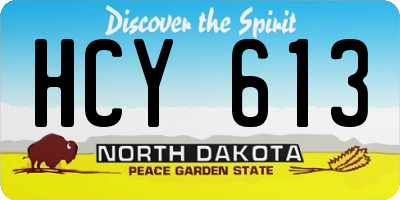ND license plate HCY613