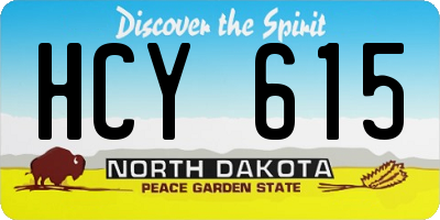 ND license plate HCY615