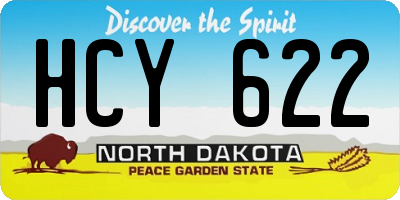 ND license plate HCY622