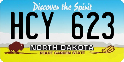 ND license plate HCY623
