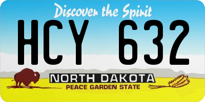 ND license plate HCY632