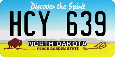 ND license plate HCY639