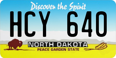 ND license plate HCY640