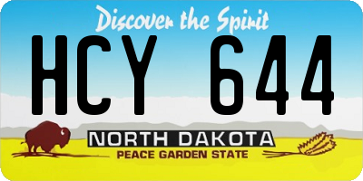 ND license plate HCY644
