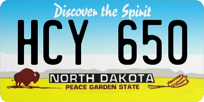 ND license plate HCY650