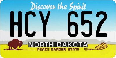 ND license plate HCY652