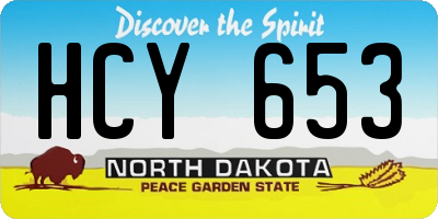 ND license plate HCY653