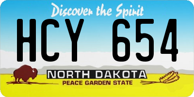 ND license plate HCY654