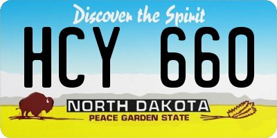 ND license plate HCY660