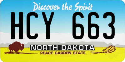 ND license plate HCY663