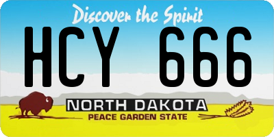 ND license plate HCY666
