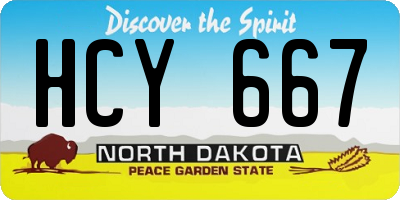ND license plate HCY667