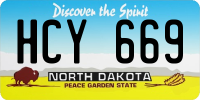 ND license plate HCY669