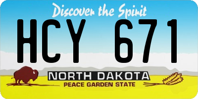 ND license plate HCY671