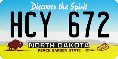 ND license plate HCY672