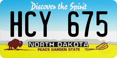 ND license plate HCY675