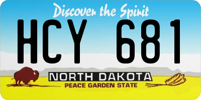 ND license plate HCY681