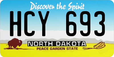ND license plate HCY693