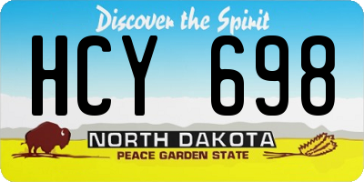 ND license plate HCY698