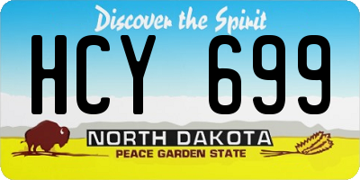 ND license plate HCY699