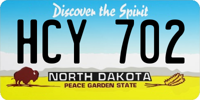 ND license plate HCY702