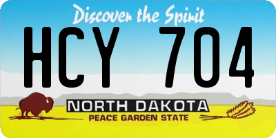 ND license plate HCY704