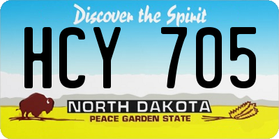 ND license plate HCY705