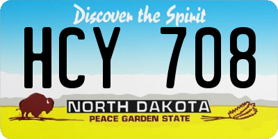ND license plate HCY708