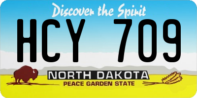 ND license plate HCY709