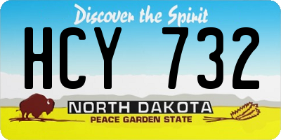ND license plate HCY732