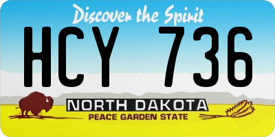 ND license plate HCY736