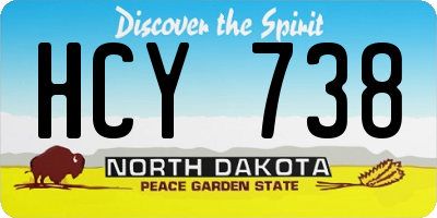 ND license plate HCY738