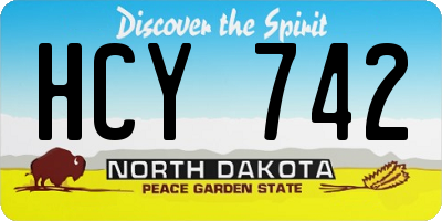 ND license plate HCY742