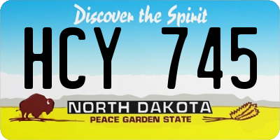 ND license plate HCY745