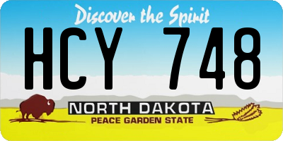 ND license plate HCY748