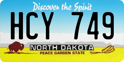 ND license plate HCY749