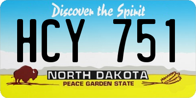 ND license plate HCY751