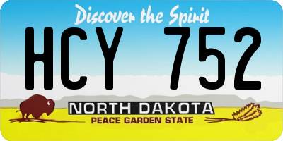 ND license plate HCY752