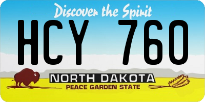 ND license plate HCY760