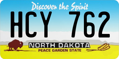 ND license plate HCY762