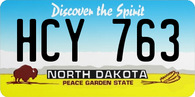 ND license plate HCY763