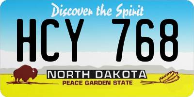 ND license plate HCY768