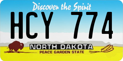 ND license plate HCY774