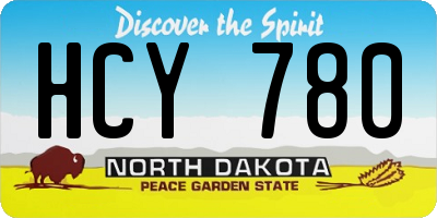 ND license plate HCY780
