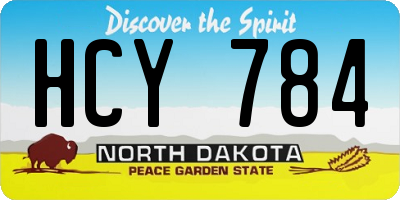 ND license plate HCY784