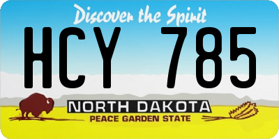 ND license plate HCY785